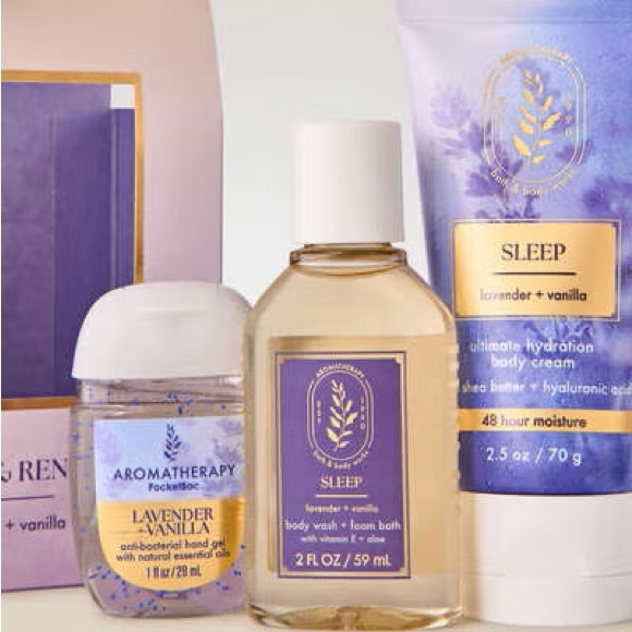 •Reset & Renew• Bath & Body Works Lavender & Vanilla Mini Gift Set - Picture 2 of 3